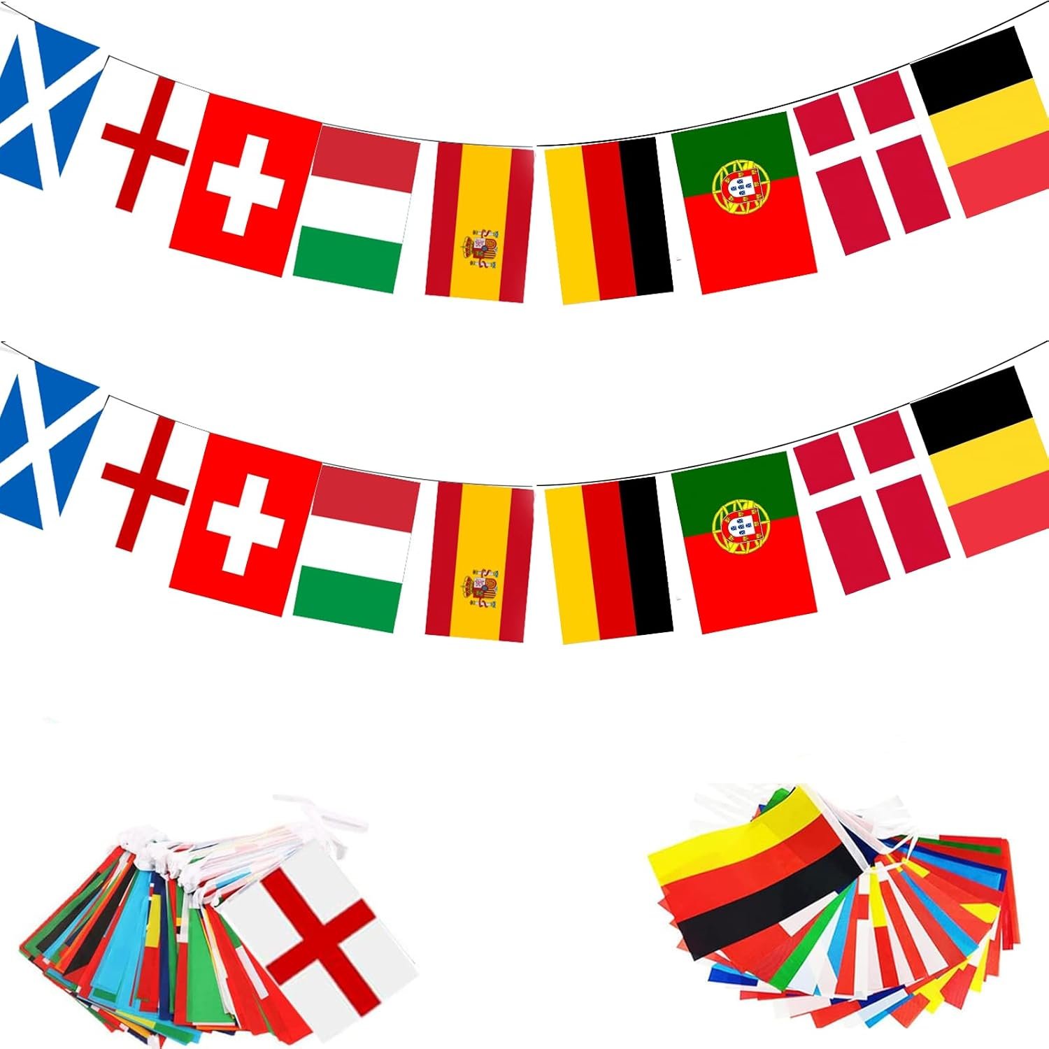 2026 World Cup Bunting Flags – Soccer Country Flags Bunting for FIFA World Cup 2026 – Includes 16 Teams for Garden, Pub, Bar, Party Decorations